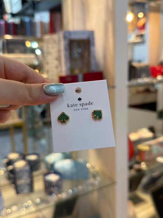 Aretes espadas con brillos verdes