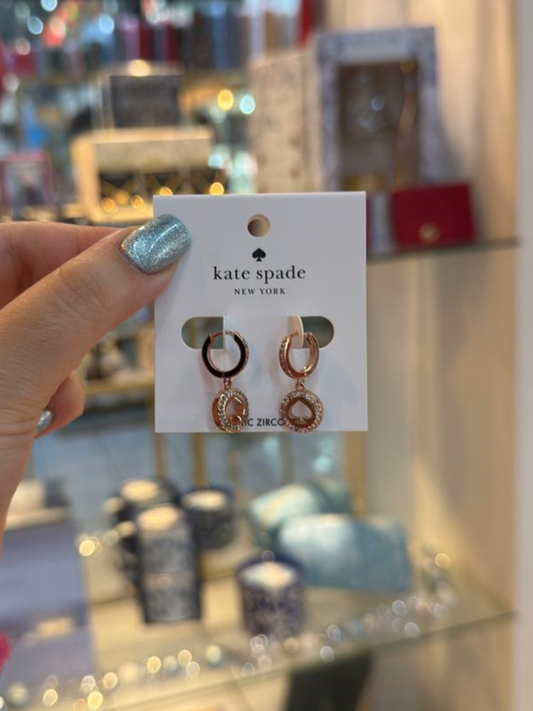 Arracadas rose gold con brillos Kate Spade