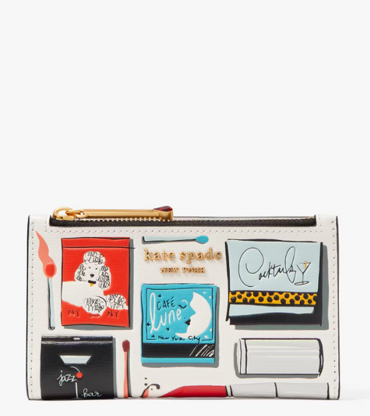 Morgan Matchbox Embossed Small Slim Bifold Wallet - Kate Spade *PRE ORDEN