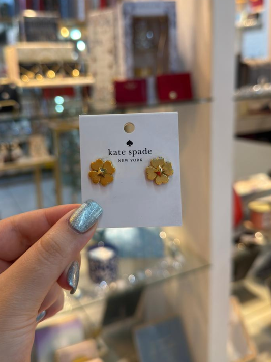 Aretes trebol dorados Kate Spade