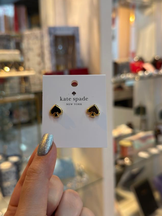 Aretes espadas negras en dorado Kate Spade