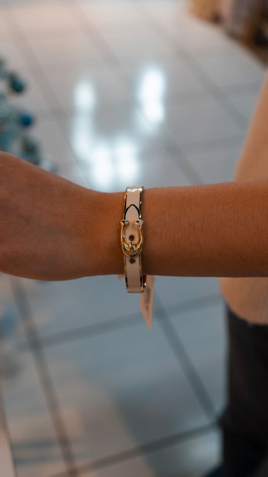 Pulsera coach logo beige