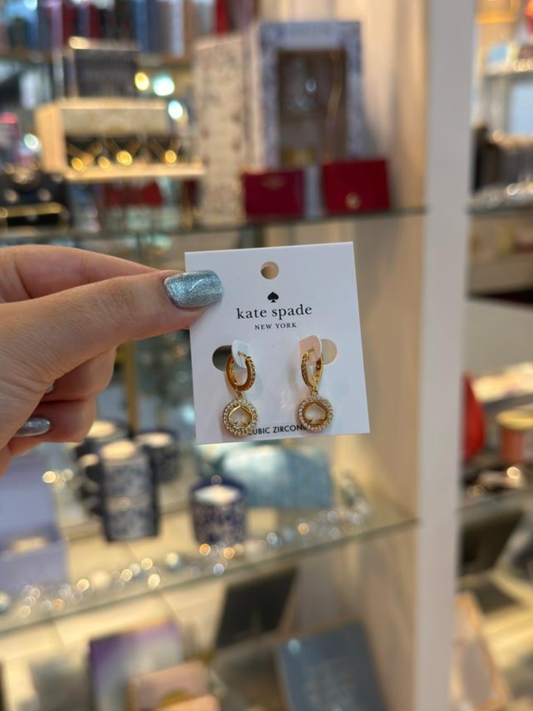 Arracadas con brillos doradas Kate Spade