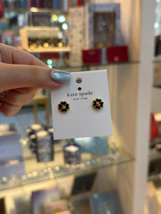 Aretes treboles negro Kate Spade