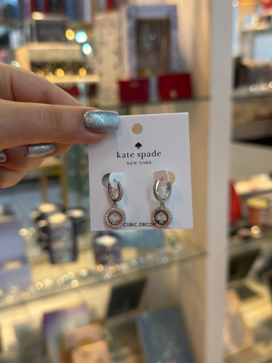 Arracadas con brillos plateadas Kate Spade