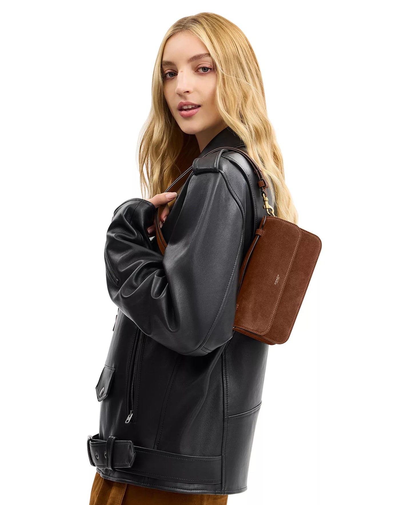 Suede Elora Top Handle Leather Crossbody Bag - Coach *P.O