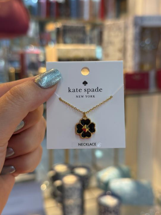 Collar trebol negro Kate Spade