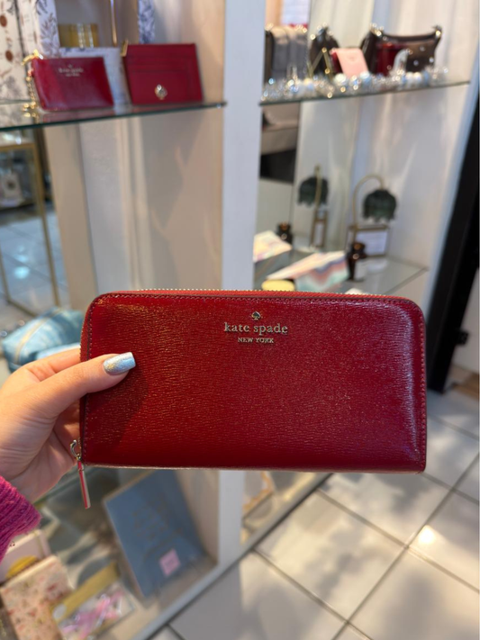 Cartera larga roja Kate Spade
