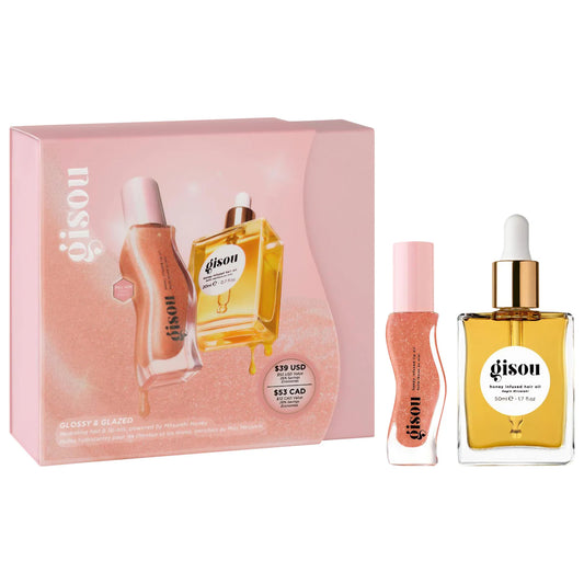 Glossy & Glazed Hair & Lip Oil Gift Set - Gisou *PRE ORDEN